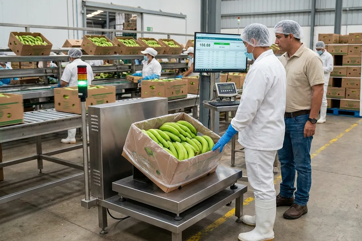 Control de sobrepeso en cajas de banano